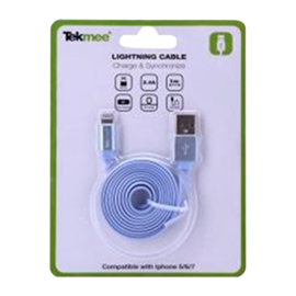  Lightning-kabel for iPhone 1m flat hvit